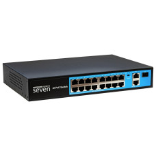 PoE коммутатор 16 портов SEVEN P-73216G-SFP (POE: 16, UP: 2G+1SFP) PoE коммутатор 16 портов SEVEN P-73216G-SFP (POE: 16, UP: 2G+1SFP)