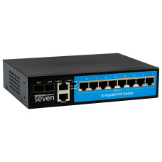 Гигабитный PoE коммутатор 8 портов SEVEN P-7328FG-2SFP (POE: 8G, UP: 2G+2SFP) Гигабитный PoE коммутатор 8 портов SEVEN P-7328FG-2SFP (POE: 8G, UP: 2G+2SFP)