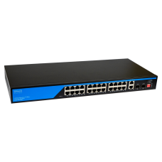 PoE коммутатор 24 порта SEVEN P-73224G-2SFP (POE: 24, UP: 2 Combo G / SFP)