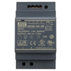 Блок живлення Mean Well HDR-60-48 48B 1.25А для монтажа на DIN рейку