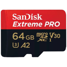 Карта пам'яті SanDisk microSD 64GB C10 UHS-I U3 Extreme Pro V30 + SD