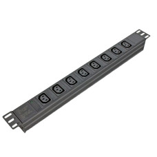 Блок 19" на 8 роз. С13, 10А, з індикат., без шнура, чорний, 1U, Kingda Блок 19" на 8 роз. С13, 10А, з індикат., без шнура, чорний, 1U, Kingda